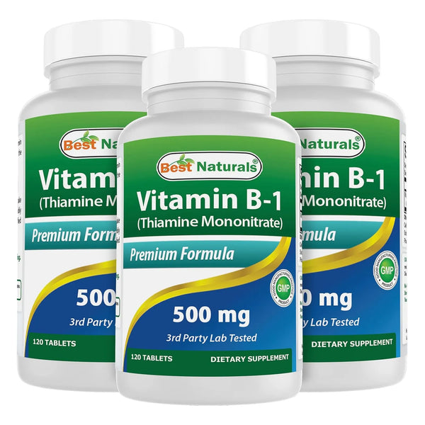 Vitamina B1 Mononitrato De Tiamina 500 Mg 120 Tabletas Energia Y Bienestar
