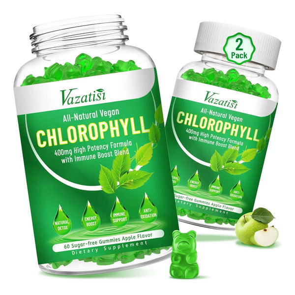 Gomitas De Clorofila Con Ashwagandha Y Zinc Sabor Manzana 120 Unidades