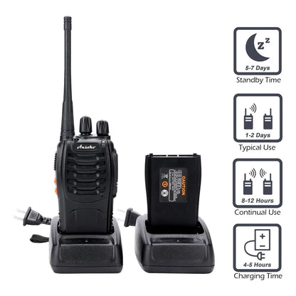 Walkie Talkies Ansoko Ultraportatiles 10 Unidades Recargables Largo Alcance 16 Canales