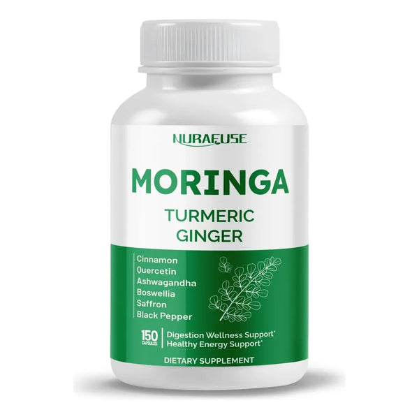 Moringa 12 En 1 Con Curcuma Canela Ashwagandha Suplemento Premium 150 Capsulas