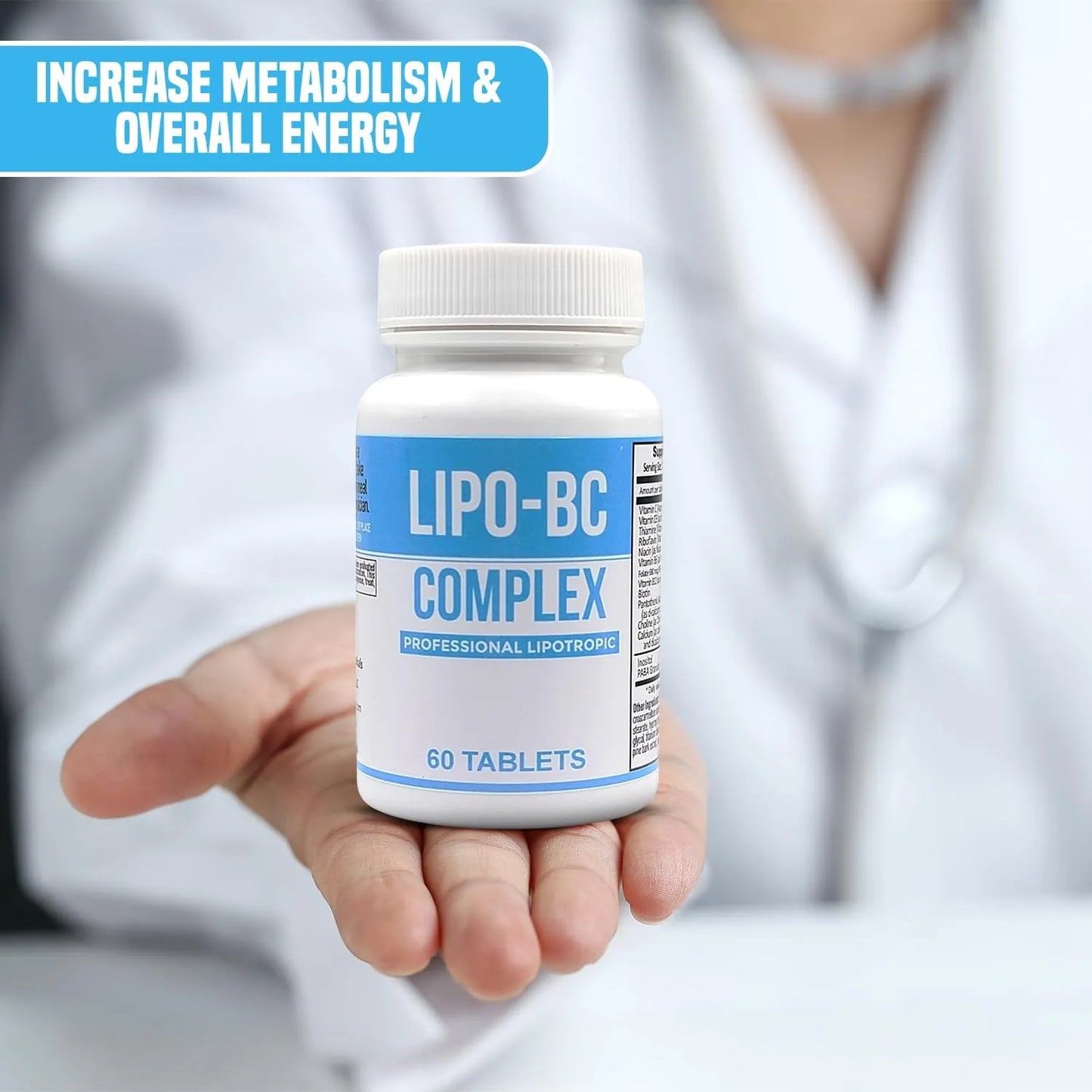 Tabletas Lipo B-Complex Energía Y Metabolismo 120 Tab Vitamina B12 Colina