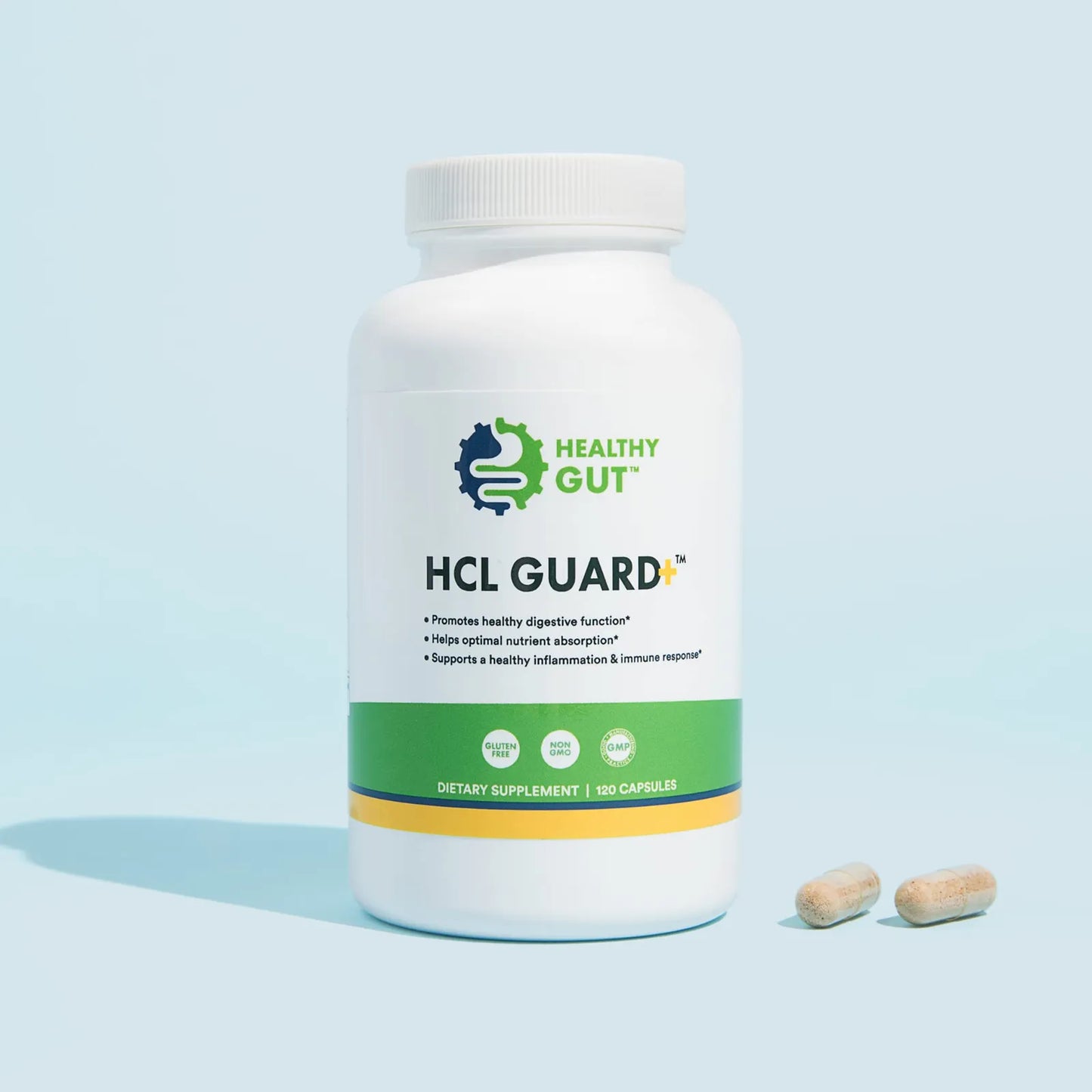 HCL Guard+ Apoyo Digestivo Con Betaína Jengibre Y Pepsina 60 Cápsulas
