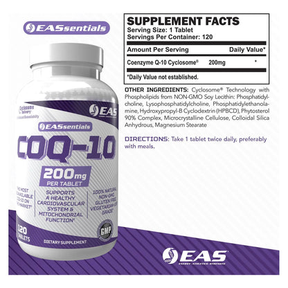 Coq10 200mg Con Tecnologia Cyclosome Antioxidante Para Corazon Y Energia 120 Tabletas