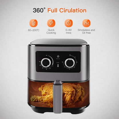 Freidora De Aire Uten 5.5L Cocina Saludable Sin Aceite Multifuncional