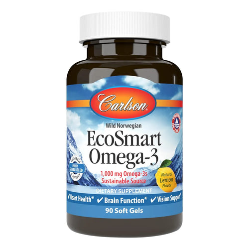 Omega 3 Carlson EcoSmart 90 Cápsulas Sostenible Corazón Cerebro