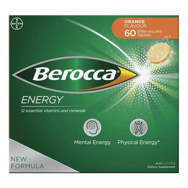 Tabletas Efervescentes Energéticas De Vitamina B Y C Sabor Naranja Paquete De 60