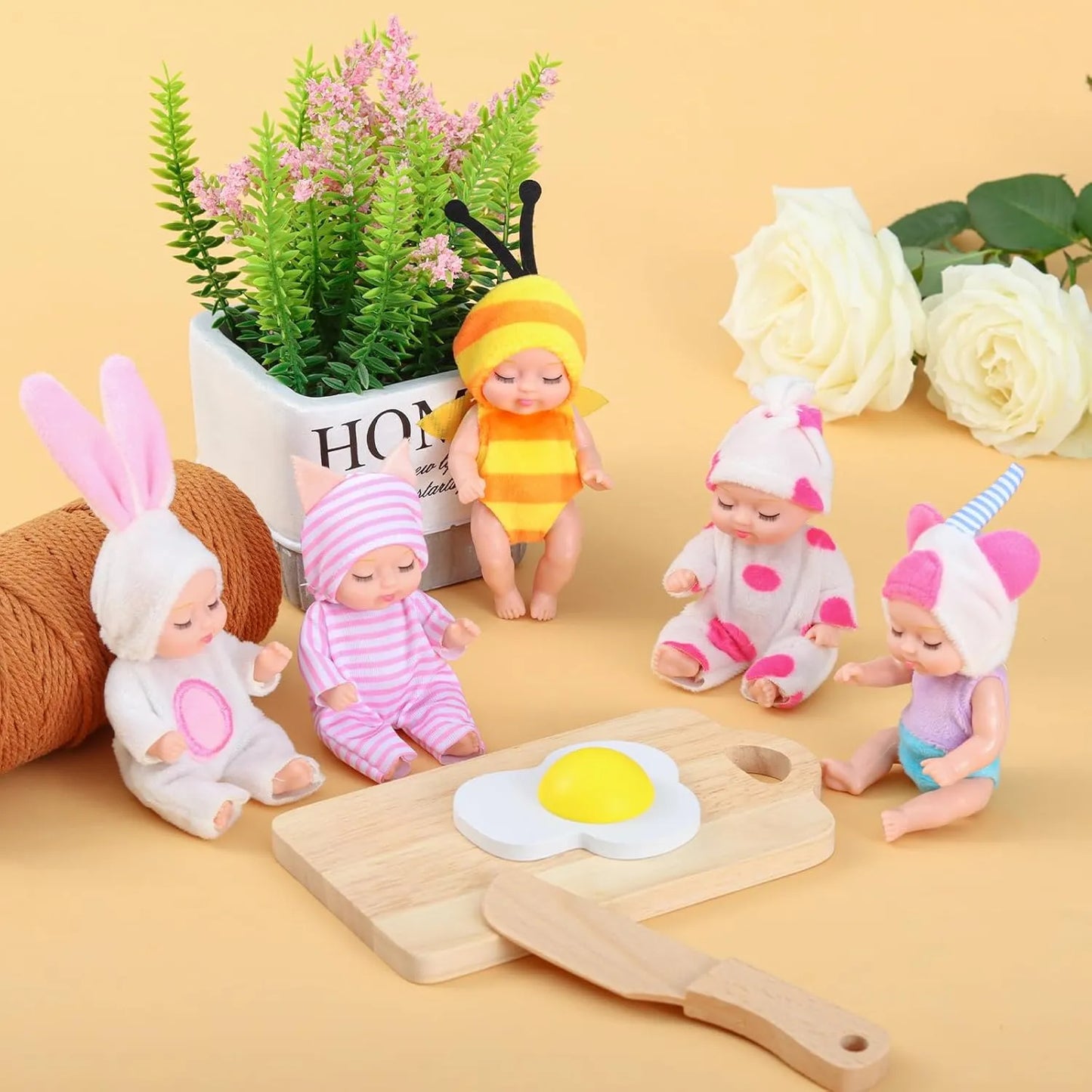 Set 10 Muñecas Reborn 10 Cm Ropa Animal Regalo Ideal Niños