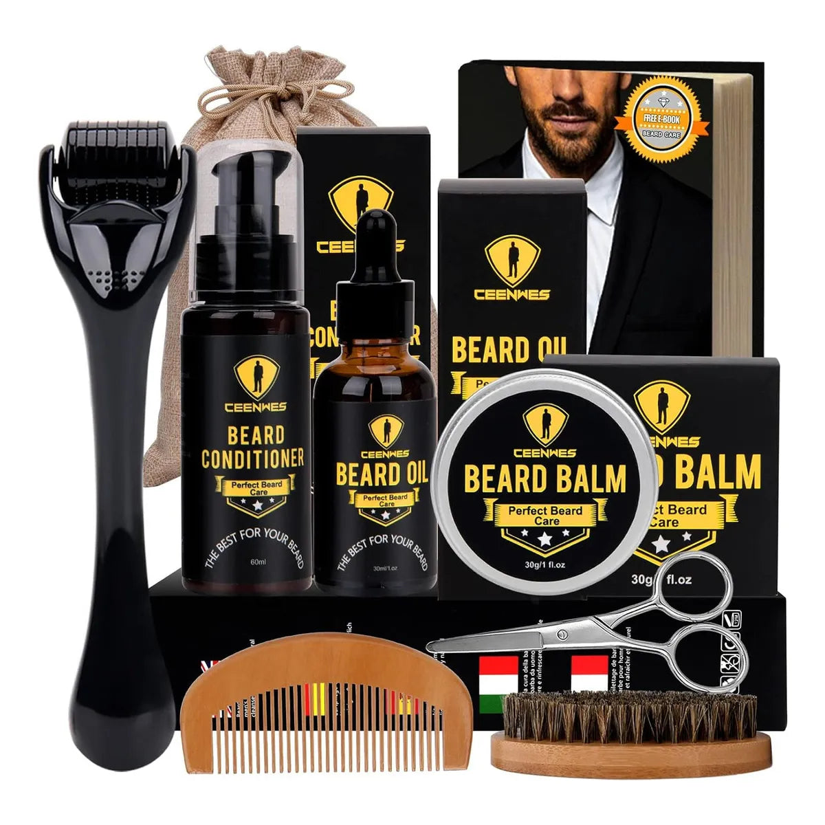 Kit Cuidado Barba Ceenwes Con Acondicionador Nutre Y Suaviza