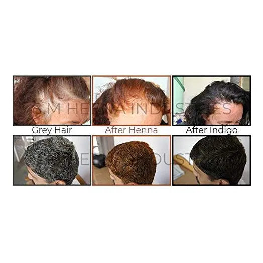 Polvo Índigo Para Cabello Cubre Canas Naturalmente Con Cepillo Y Guantes