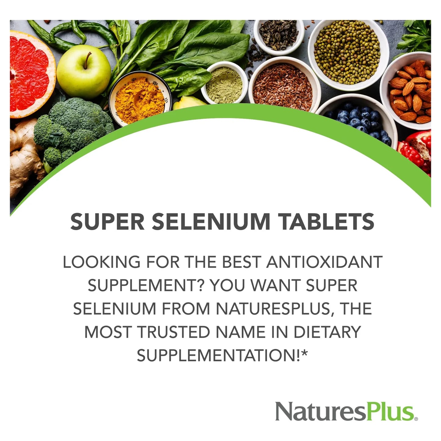NaturesPlus Super Selenio Complejo 200 Mcg 90 Tabletas Vegetarianas Con Vitamina E Antioxidante Sin Gluten