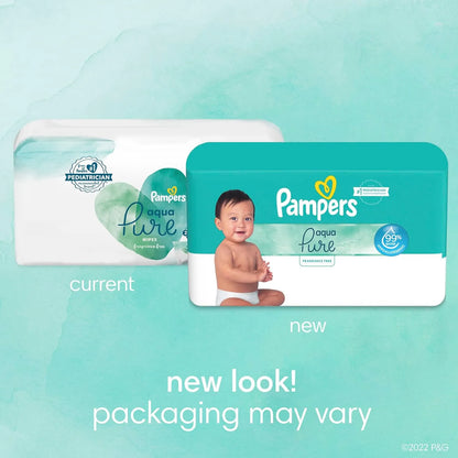 Toallitas Pampers Aqua Pure 896 Unidades Hipoalergénicas Sin Perfume