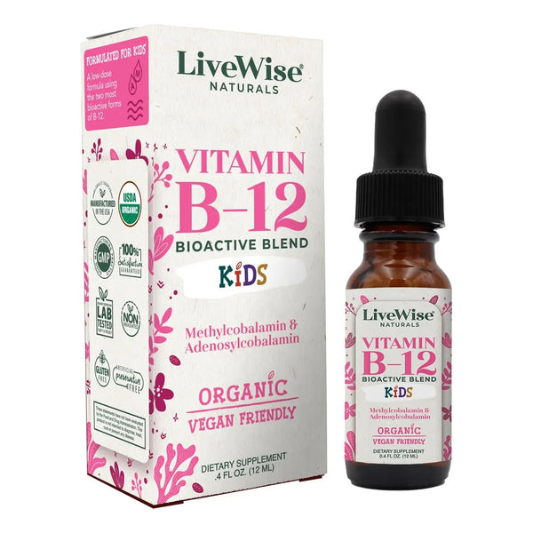 Gotas Líquidas Vitamina B12 Orgánica Para Niños Vegana Sin Gluten