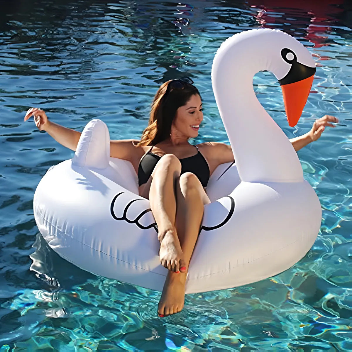 Gofloats Flotador Inflable Cisne Piscina Grande Resistente Uv