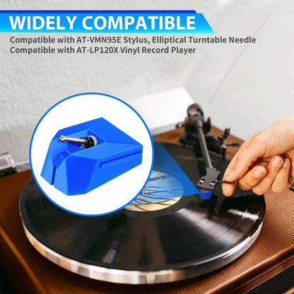 Aguja Tocadiscos Diamante Azul Compatible Con Cartuchos VM95 Sonido Premium