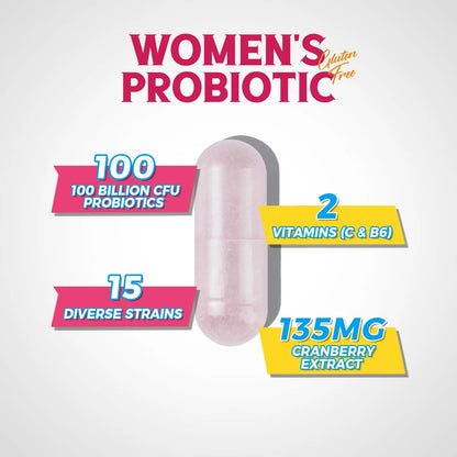 Probióticos Para Mujeres 100 Mil Millones UFC 15 Cepas Salud Vaginal Digestiva E Inmunológica