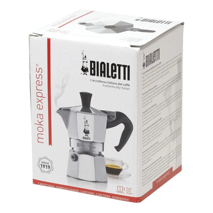 Cafetera Bialetti Moka Express 1 Taza Plateada Café Italiano Tradicional