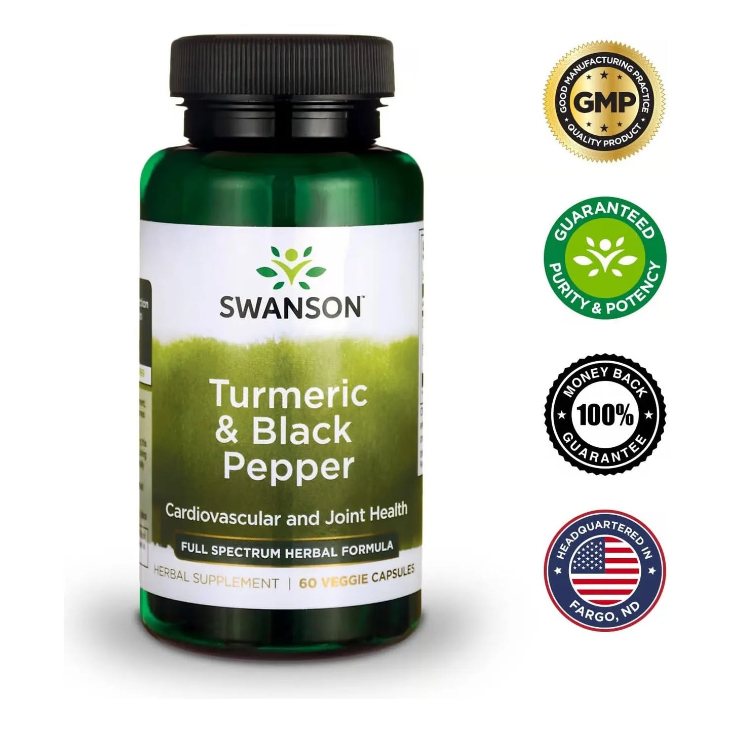 Suplemento De Cúrcuma Y Pimienta Negra Orgánica Swanson Para Articulaciones Y Digestión