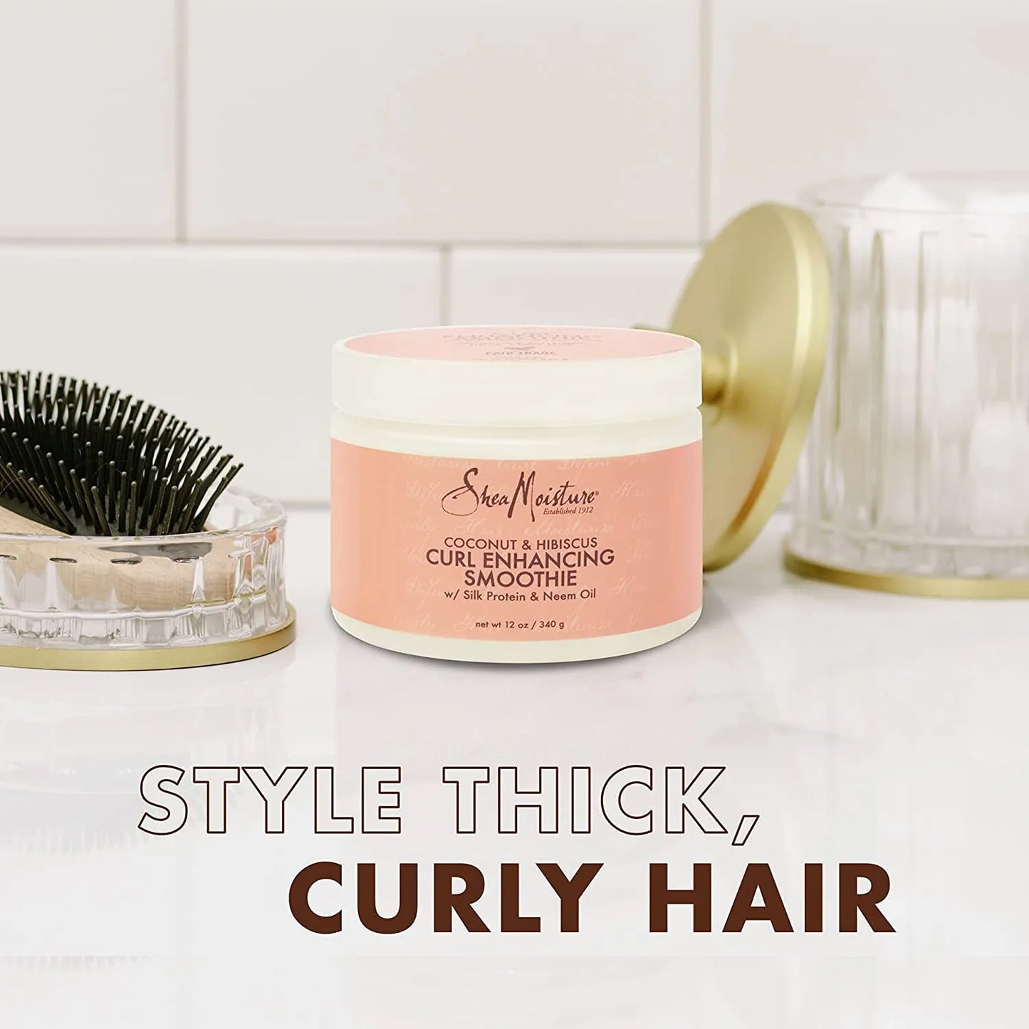 Kit Shea Moisture Coco Hibisco Champú Acondicionador Crema Rizos Definidos