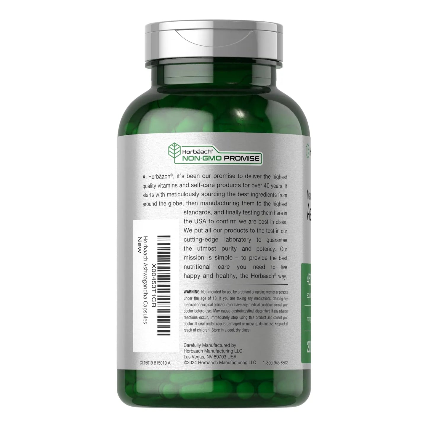 Suplemento Ashwagandha 200 Cápsulas Fuerza Máxima Equilibrio Emocional