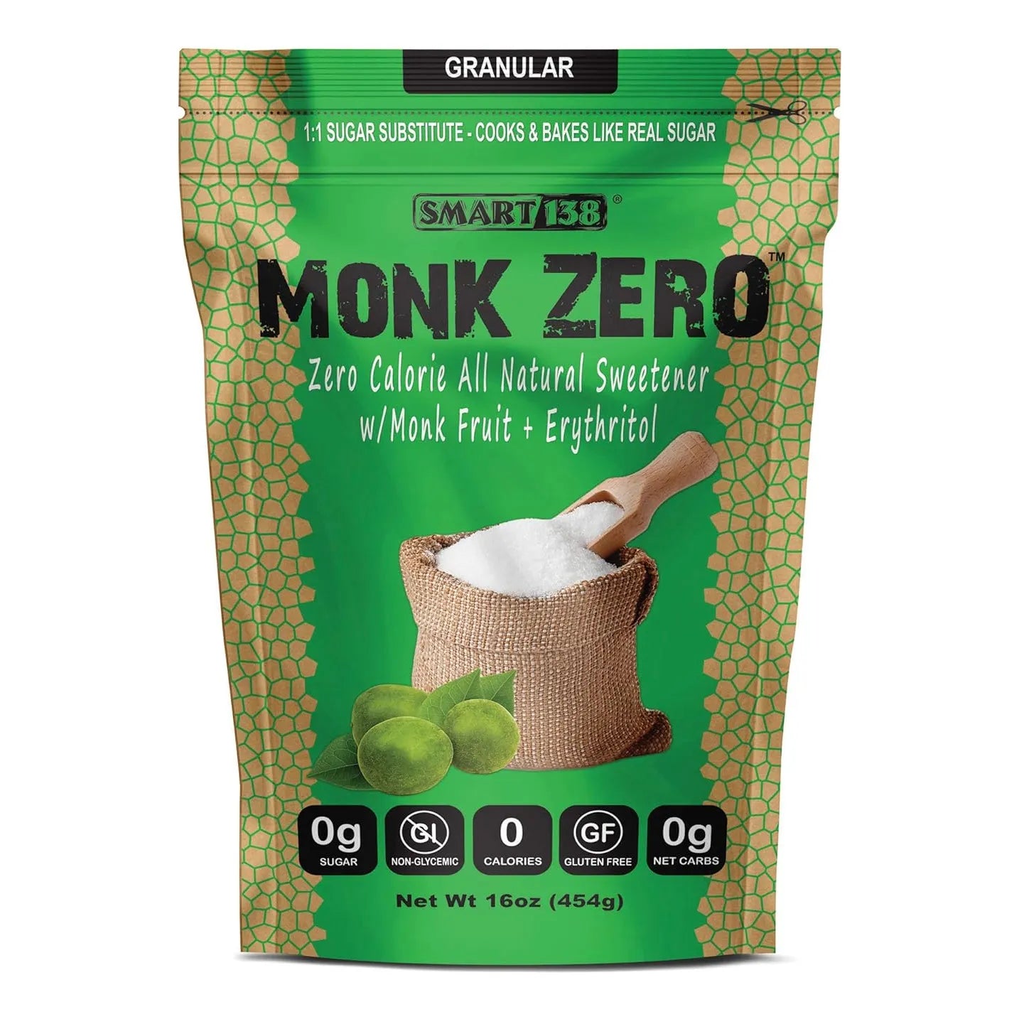 Monk Zero Edulcorante Natural Fruta Monje Sin Calorias Keto Y Vegano