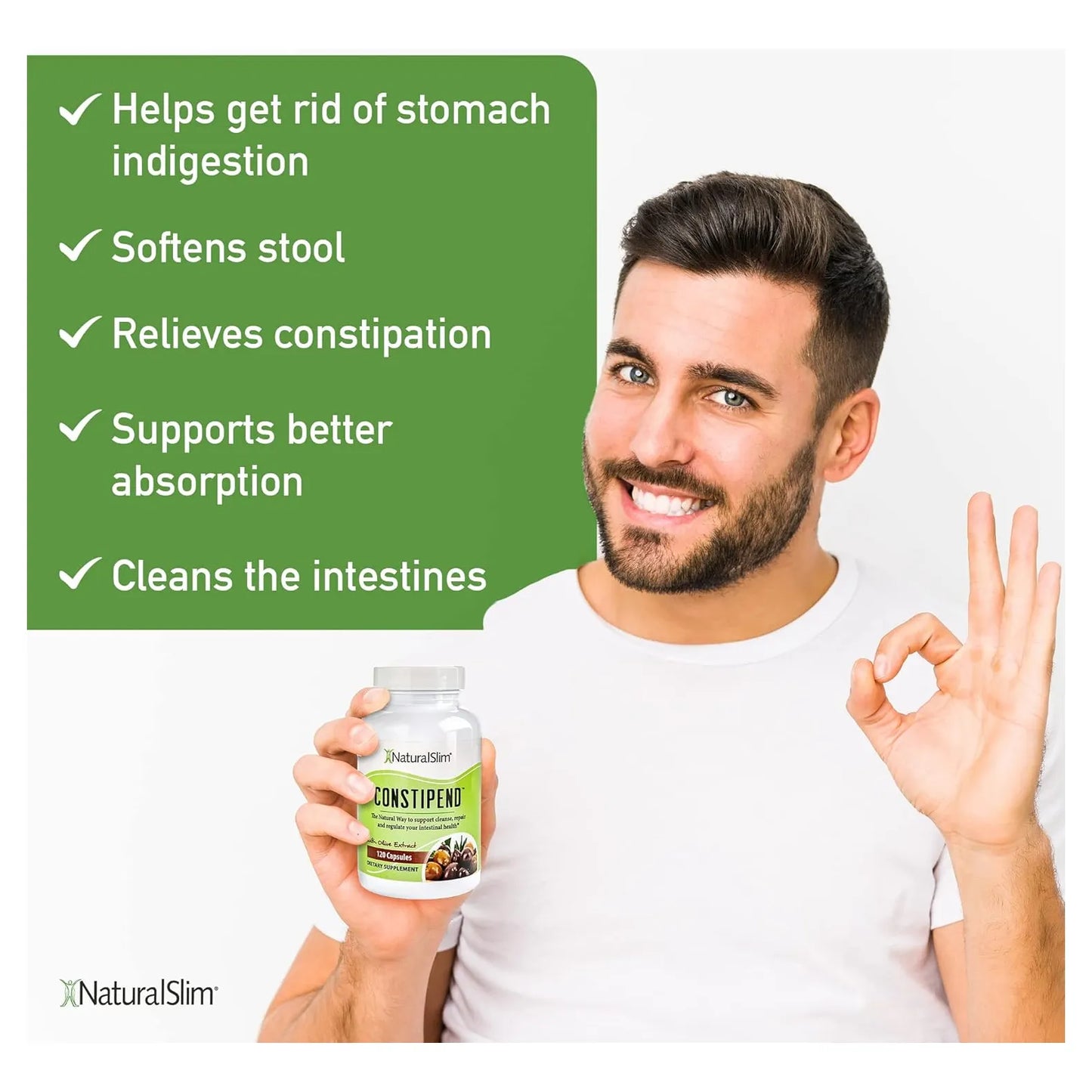 Naturalslim Costipend Estreñimiento Suplemento Digestivo Natural 120 Cápsulas Sin Irritantes - Imagen 3