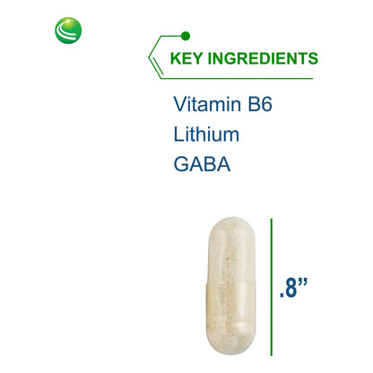 Factores De Estres Vitamina B6 Litio Gaba 60 Capsulas Salud Mental
