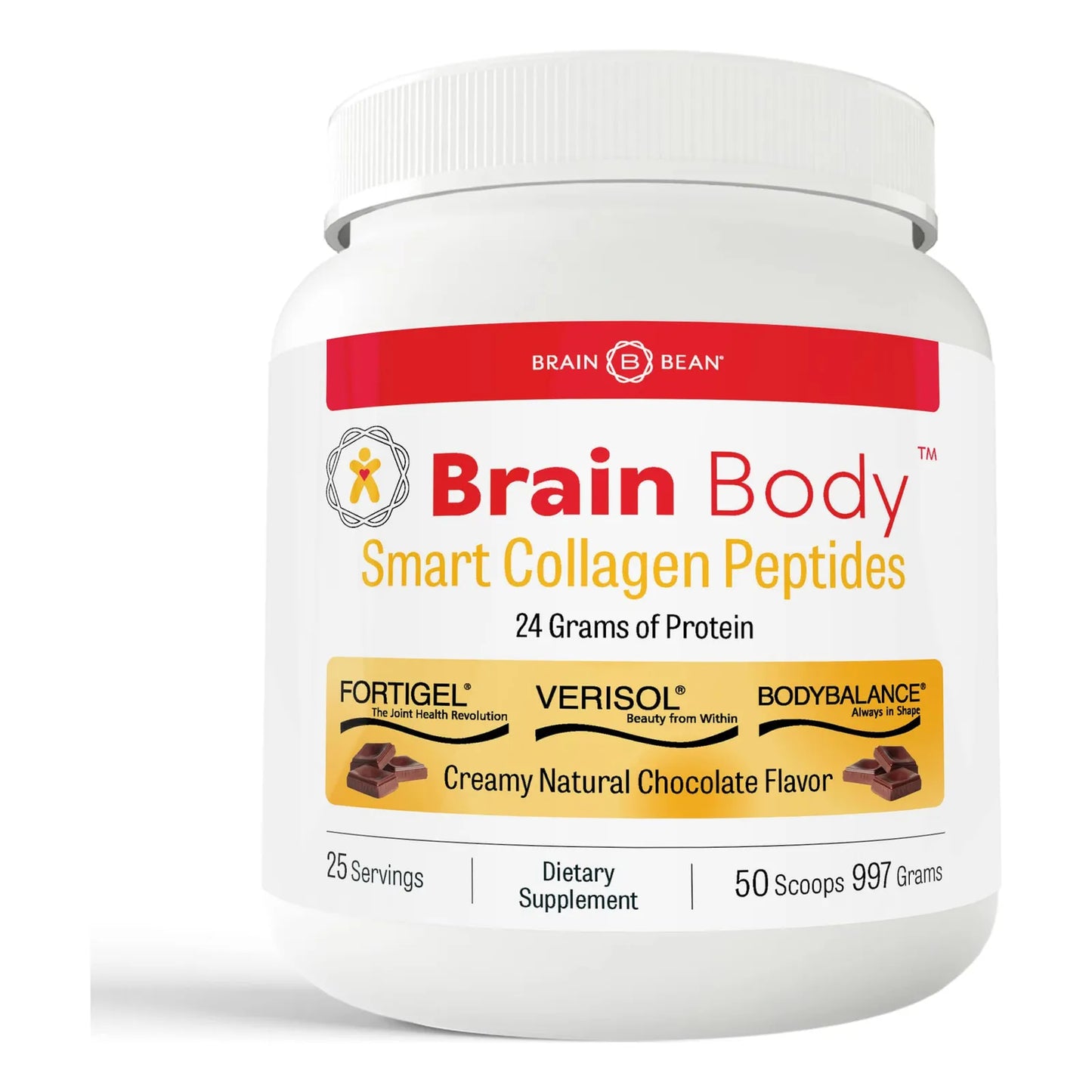 Brain Body Péptidos De Colágeno En Polvo Sabor Chocolate 25 Oz