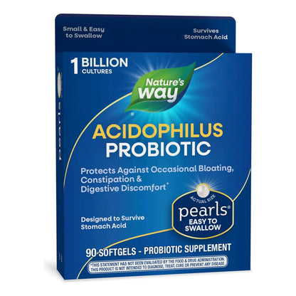 Natures Way Perlas Probioticas Acidophilus 90 Capsulas Soporte Digestivo
