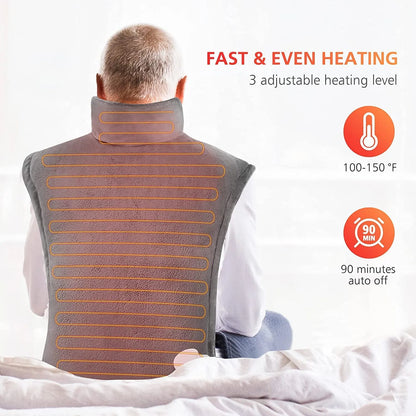 Almohadilla Térmica Eléctrica Para Alivio De Dolor En Espalda Y Cuello 3 Niveles De Calor