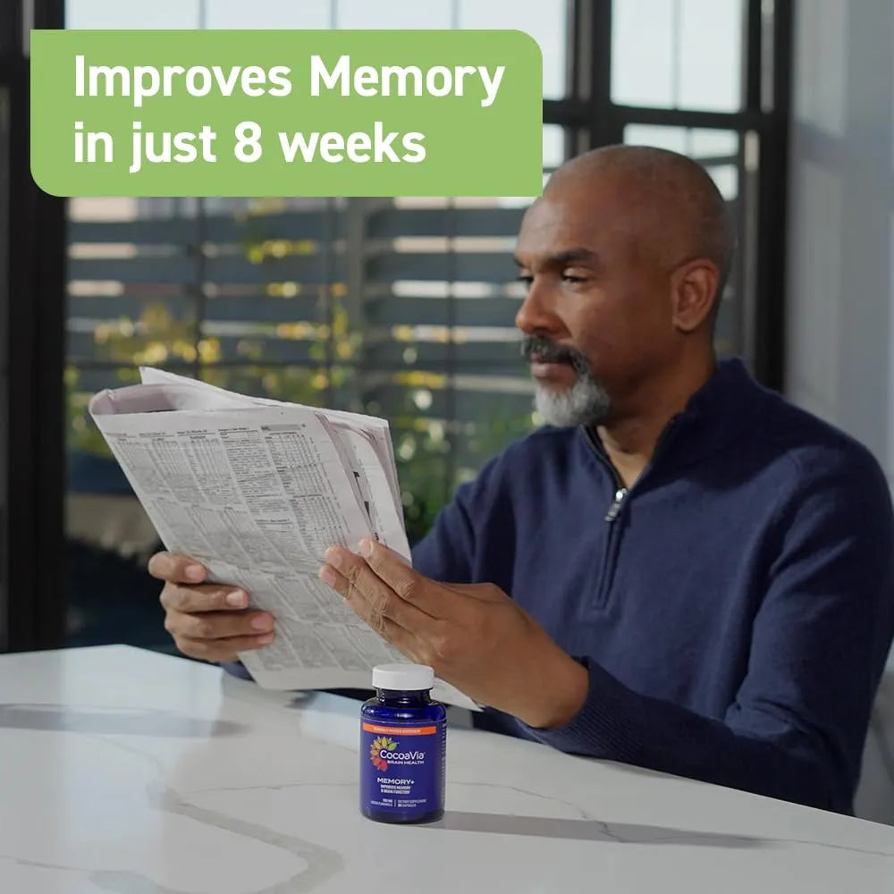 Memory+ Suplemento Cerebral Con Flavanoles De Cacao 750 Mg Para Memoria Y Concentracion 180 Capsulas Vegano
