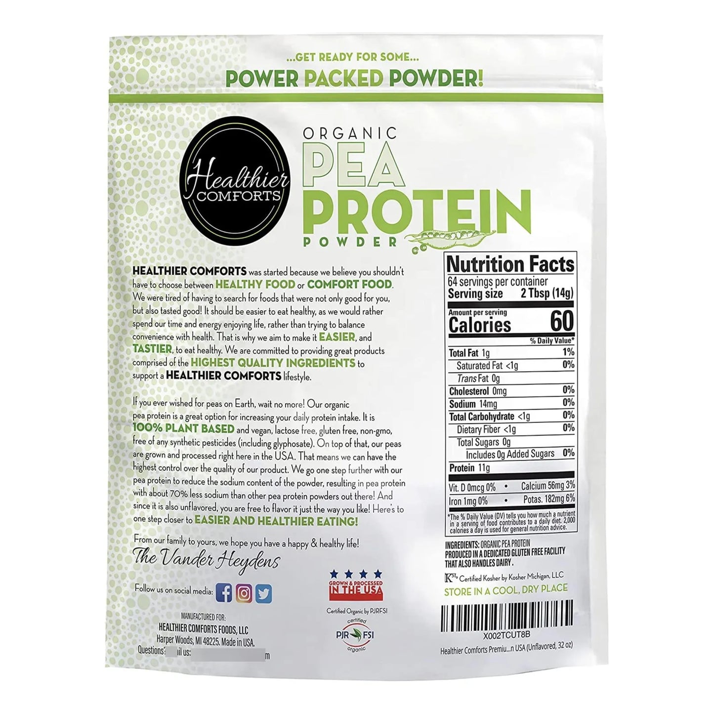 Proteina De Guisante En Polvo 100 Vegetal Bajo En Sodio Vegana Sin Gluten