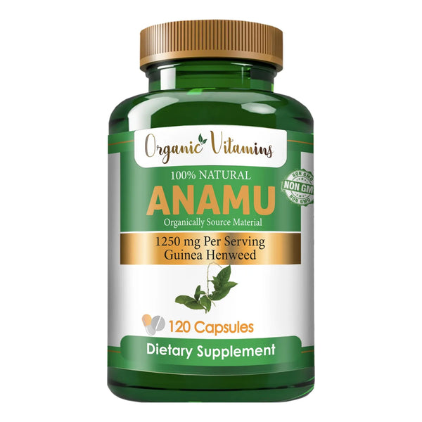 Vitaminas Orgánicas Anamu 1250mg 120 Cápsulas Cultivo Orgánico Eeuu