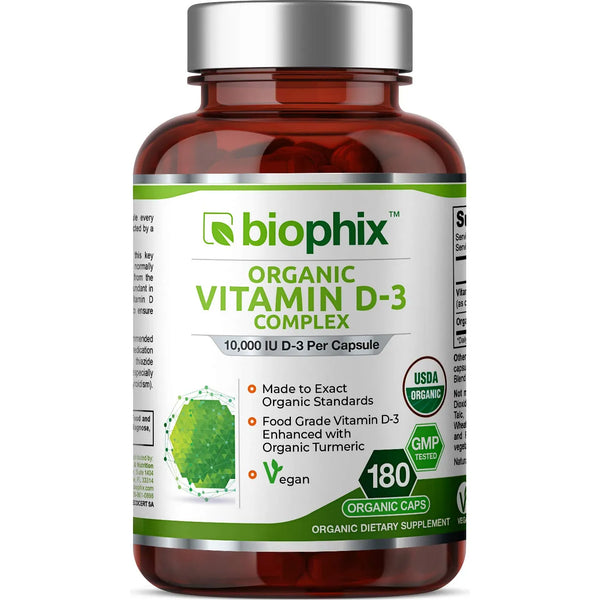 Vitamina D3 10000 Ui Con Cúrcuma 180 Cápsulas Refuerzo Inmunológico Y Huesos Fuertes