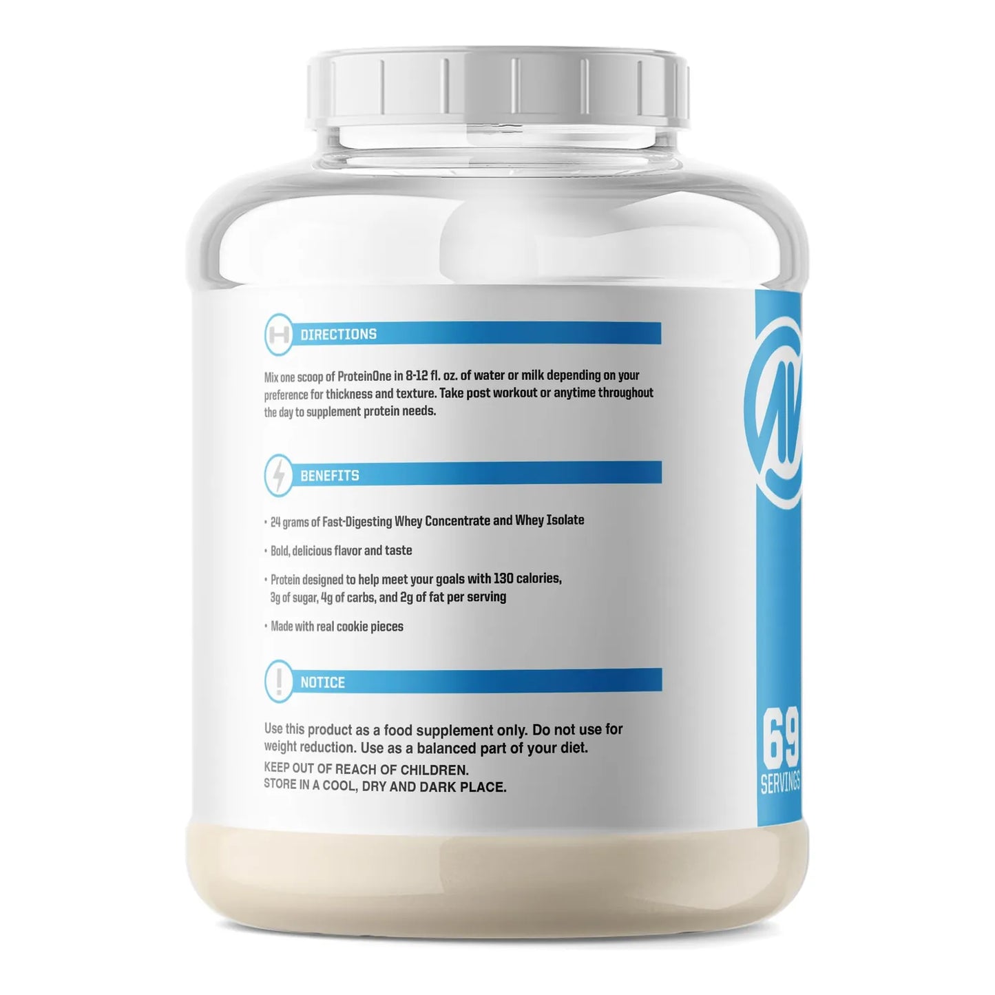 Proteina En Polvo Sabor Caramelo Crujiente De Galleta ProteinOne Whey Protein 5 Libras