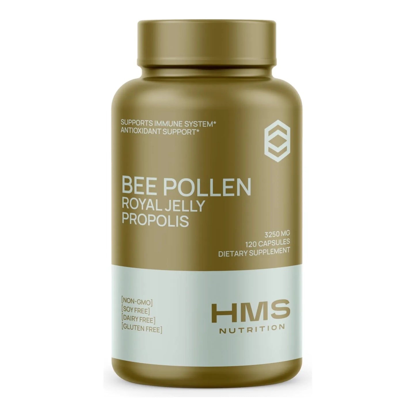 Polen De Abeja Premium Con Propóleo Y Jalea Real 3250 Mg 120 Cápsulas Vegetarianas
