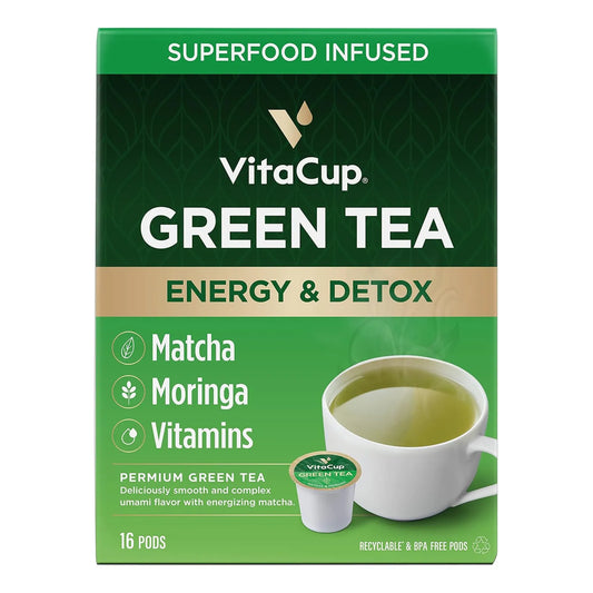 Capsulas De Te Energeticas VitaCup Para Enfoque Y Metabolismo Con Vitaminas