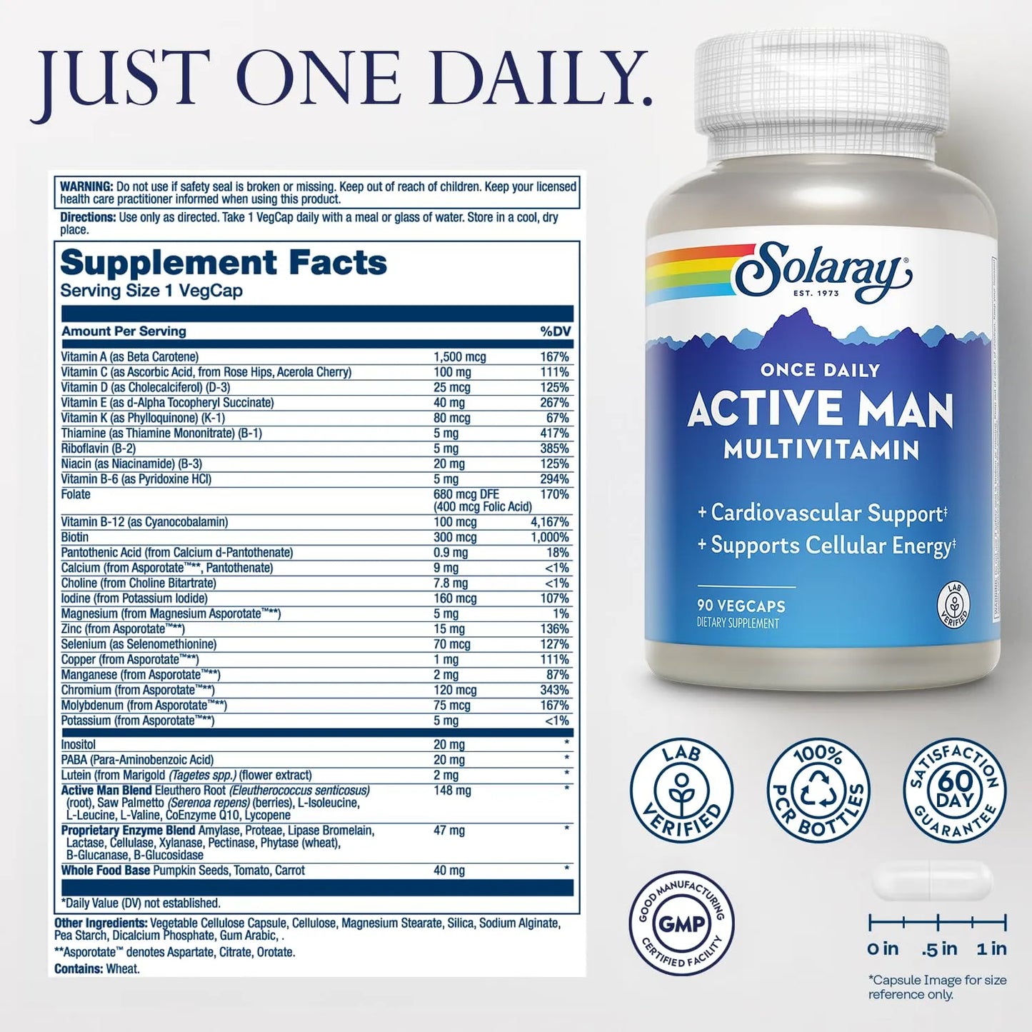 Multivitamínico Diario Activo Para Hombres Soporte Cardiovascular Y Energía
