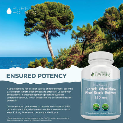 Extracto De Corteza De Pino 350 Mg 180 Cápsulas Antioxidante Vegano Sin OMG