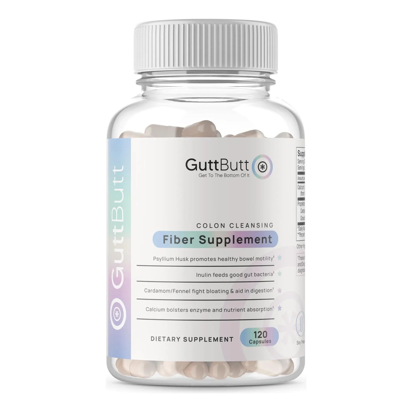 Suplemento De Fibra Vegana Con Psyllium Cardamomo Y Hinojo 120 Cápsulas