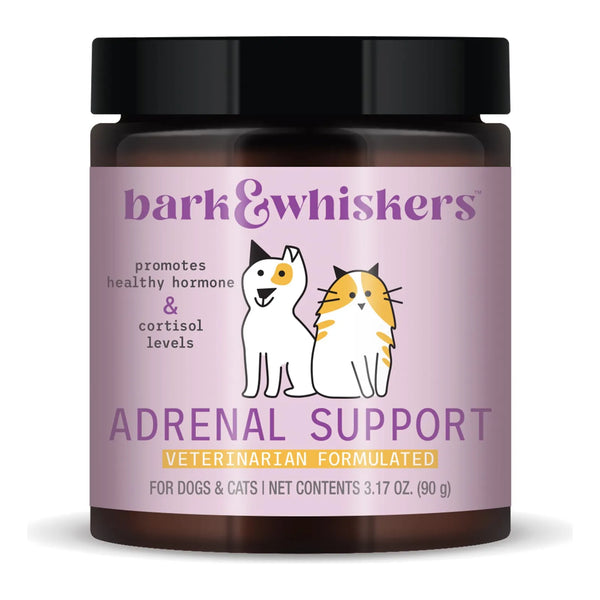 Soporte Suprarrenal Para Perros Y Gatos Bark Whiskers 90 G Promueve Hormonas Saludables