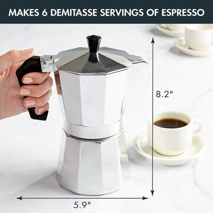 Cafetera Espresso Eléctrica Y Espumador 6 Tazas Plata SOMOS IMPORTACIONES GOLD