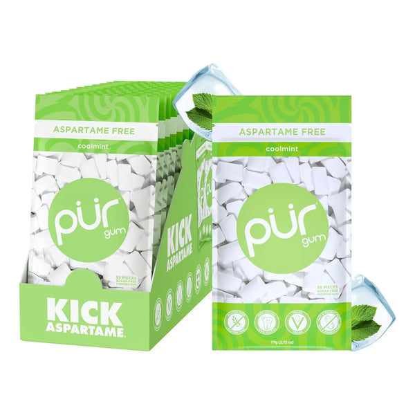 Chicle Pur Menta Fria 100 Xilitol Vegano 55 Unidades Frescura Duradera Sin Azucar