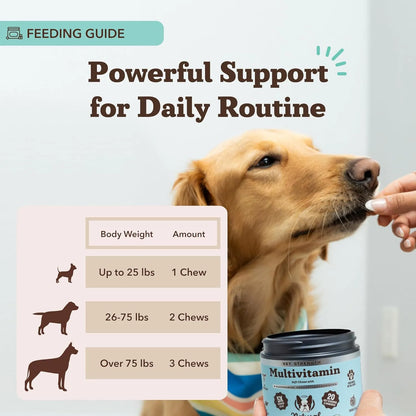 Masticables Multivitamínicos Para Perros 90 Unidades Con Glucosamina Omega 3 Y Biotina