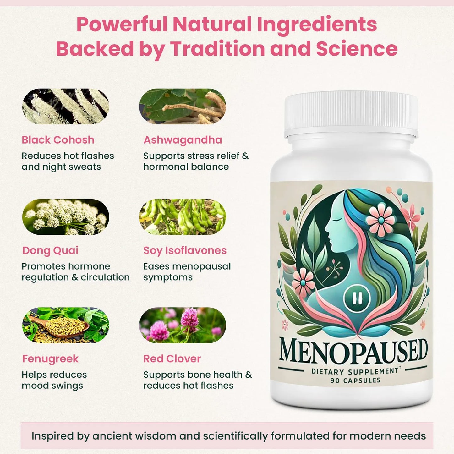 Suplemento Menopausia Alivia Sofocos Sudores Nocturnos Cambios De Humor Multisintoma Natural