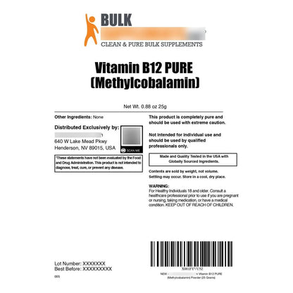 Vitamina B12 Metilcobalamina En Polvo Pura 25g Suplemento Energia Y Salud