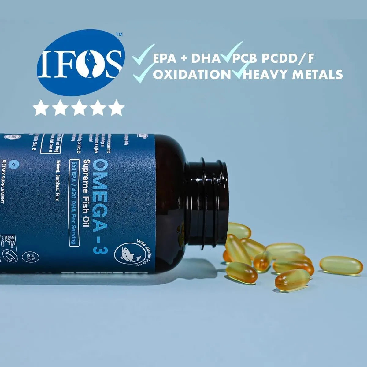 Aceite De Pescado Omega 3 Supreme 1400 Mg Certificado Msc Sin Eructos