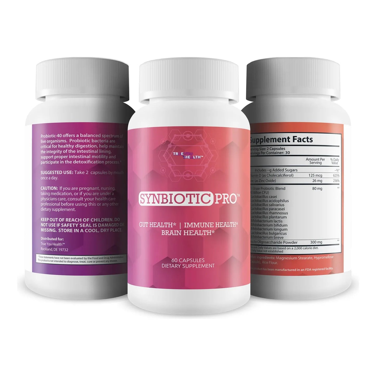 Synbiotic Pro Probióticos Prebióticos Simbióticos Salud Intestinal 40 Mil Millones UFC