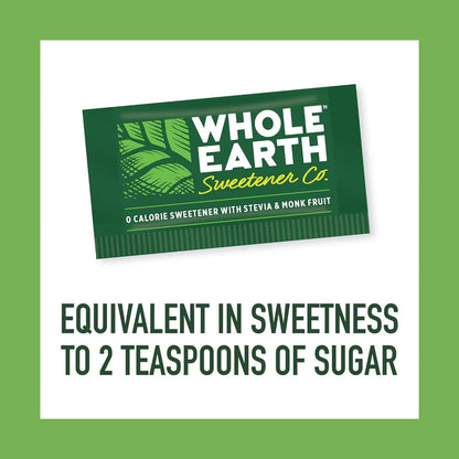 Edulcorante Natural Stevia Y Fruta De Monje Whole Earth 1000 Paquetes Cero Calorias