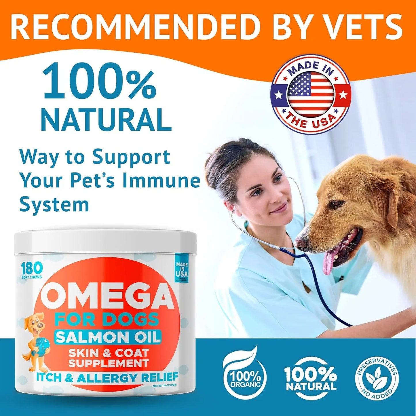Golosinas Omega 3 Para Perros 360 Unidades Alivia Piel Seca Y Alergias