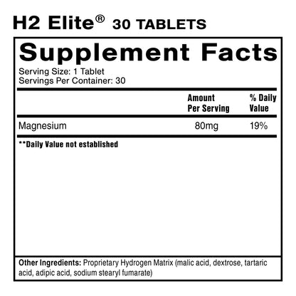 H2 Elite Tabletas Hidrogeno Molecular Para Energia Metabolismo Y Desintoxicacion